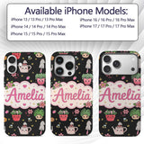 Cute Kawaii Garden Tools Plants Bees Yellow Stars Custom Name Protective Phone Case Mobile Cover Durable Everyday Smartphone Shock Resistant
