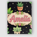 Personalised Name Cute Kawaii Succulent Custom  Modern Room Accent Elegant Feature Canvas Wall Art Print Decor Picture Ready to Hang