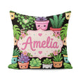 Custom Name Kawaii Assorted Indoor Smiling Pots Seamless Pattern Square Filled Cushion Throw Pillow Sofa Bed Home Decor Zip Washable UK Made