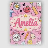 Personalised Name Cute Kawaii School Custom Premium Decorative Design Modern Room Accent Canvas Wall Art Print Decor Picture Ready to Hang