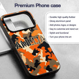 Orange Beige Camouflage Soft Contrast Seamless Custom Name Protective Phone Case Mobile Cover Durable Everyday Smartphone Shock Resistant