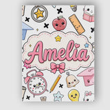 Personalised Name Cute Kawaii School Custom Premium Decorative Design Modern Room Accent Canvas Wall Art Print Decor Picture Ready to Hang