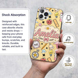 Cute Kawaii School Supplies Cat Printed Design Custom Name Protective Phone Case Mobile Cover Durable Everyday Smartphone Shock Resistant