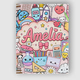Personalised Name Cute Kawaii Busy School Custom  Unique Gift Idea Elegant Feature Canvas Wall Art Print Decor Picture Ready to Hang