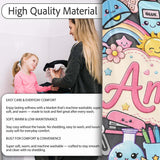 Cute Kawaii Busy School Supplies Desk Yellow Background Seamless  Personalised Custom Name Super Soft Fleece Blanket Bed Sofa Throw