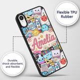 Cute Kawaii School Supplies Desk Rainbow Sun Custom Name Protective Phone Case Mobile Cover Durable Everyday Smartphone Shock Resistant