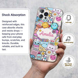 Cute Kawaii School Supplies Desk Rainbow Sun Custom Name Protective Phone Case Mobile Cover Durable Everyday Smartphone Shock Resistant