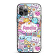 Cute Kawaii School Supplies Desk Rainbow Sun Custom Name Protective Phone Case Mobile Cover Durable Everyday Smartphone Shock Resistant