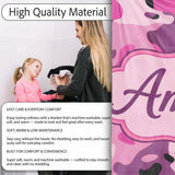Pink Purple Camouflage Fashion Style Seamless Pattern Lovely  Personalised Custom Name Super Soft Fleece Blanket Bed Sofa Throw