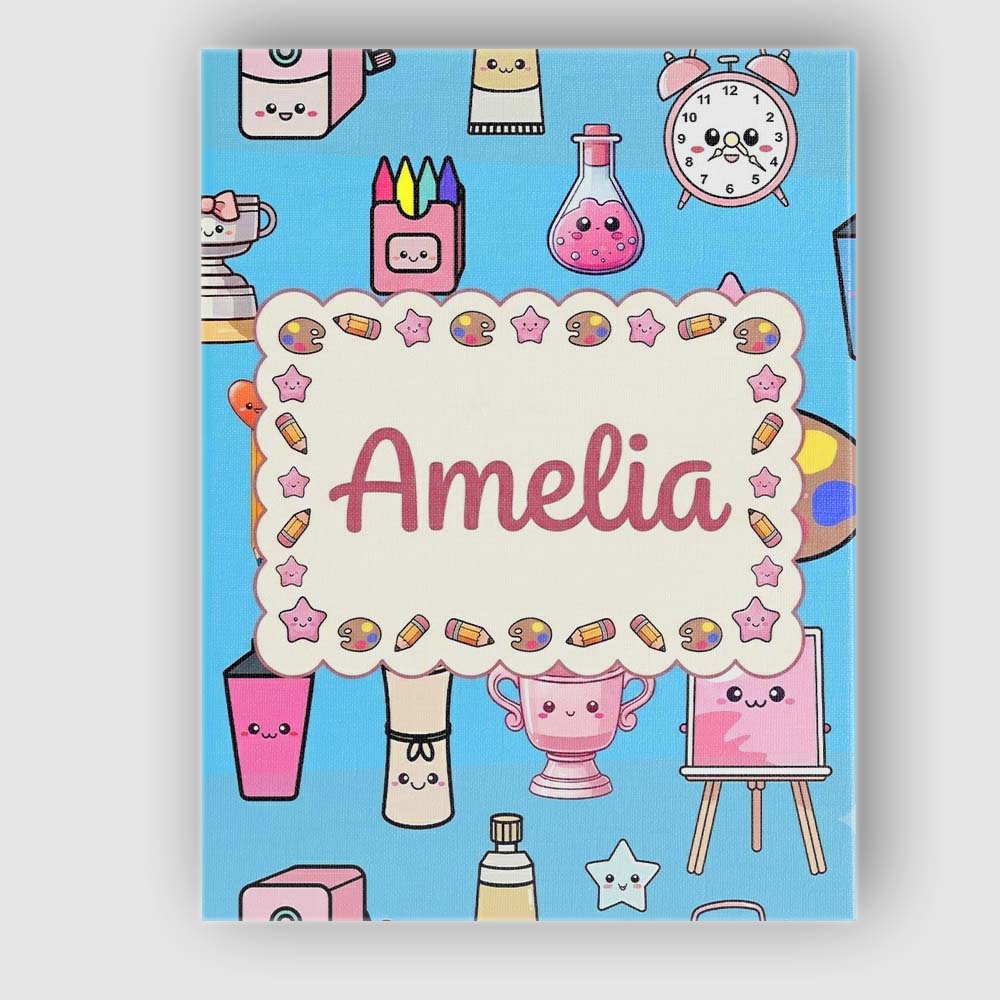 Personalised Name Cute Kawaii Graduation Custom  Unique Gift Idea Elegant Feature Canvas Wall Art Print Decor Picture Ready to Hang