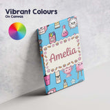 Personalised Name Cute Kawaii Graduation Custom  Unique Gift Idea Elegant Feature Canvas Wall Art Print Decor Picture Ready to Hang