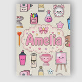 Personalised Name Cute Kawaii Graduation Custom  Unique Gift Idea Elegant Feature Canvas Wall Art Print Decor Picture Ready to Hang
