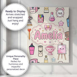 Personalised Name Cute Kawaii Graduation Custom  Unique Gift Idea Elegant Feature Canvas Wall Art Print Decor Picture Ready to Hang