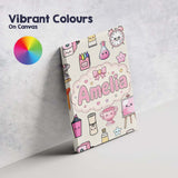 Personalised Name Cute Kawaii Graduation Custom  Unique Gift Idea Elegant Feature Canvas Wall Art Print Decor Picture Ready to Hang