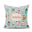 Custom Name Kawaii Graduation Student Art Supplies Seamless Name Square Filled Cushion Throw Pillow Sofa Bed Home Decor Zip Washable UK Made