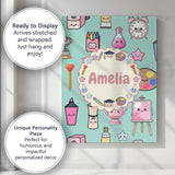 Personalised Name Cute Kawaii Graduation Custom  Unique Gift Idea Elegant Feature Canvas Wall Art Print Decor Picture Ready to Hang