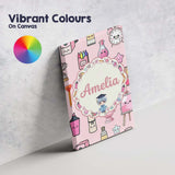 Personalised Name Cute Kawaii Graduation Custom  Unique Gift Idea Elegant Feature Canvas Wall Art Print Decor Picture Ready to Hang