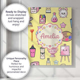 Personalised Name Cute Kawaii Graduation Custom  Unique Gift Idea Elegant Feature Canvas Wall Art Print Decor Picture Ready to Hang
