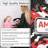 Red Black White Camouflage Bold Graphic Seamless Pattern Lovely  Personalised Custom Name Super Soft Fleece Blanket Bed Sofa Throw