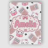 Personalised Name Cute Kawaii Maths Cat Custom  Modern Room Accent Elegant Feature Canvas Wall Art Print Decor Picture Ready to Hang