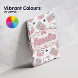 Personalised Name Cute Kawaii Maths Cat Custom  Modern Room Accent Elegant Feature Canvas Wall Art Print Decor Picture Ready to Hang