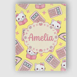 Personalised Name Cute Kawaii Maths Cat Custom  Modern Room Accent Elegant Feature Canvas Wall Art Print Decor Picture Ready to Hang