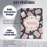 Personalised Name Cute Kawaii Maths Cat Custom  Modern Room Accent Elegant Feature Canvas Wall Art Print Decor Picture Ready to Hang