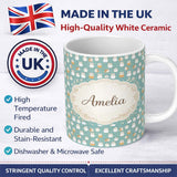 Personalized Custom Name Cute Hamster Winter Snow Seamless Pattern Beautiful Coffee Cup 11oz Ceramic Coffee Tea Mug White Large Handle
