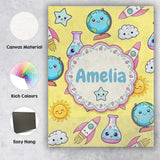 Personalised Name Cute Kawaii Space Rocket Custom  Unique Gift Idea Elegant Feature Canvas Wall Art Print Decor Picture Ready to Hang