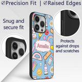 Cute Kawaii School Supplies Rainbow Apple Glue Custom Name Protective Phone Case Mobile Cover Durable Everyday Smartphone Shock Resistant