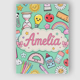 Personalised Name Cute Kawaii School Custom Premium Decorative Design Modern Room Accent Canvas Wall Art Print Decor Picture Ready to Hang
