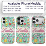 Cute Kawaii School Supplies Rainbow Apple Glue Custom Name Protective Phone Case Mobile Cover Durable Everyday Smartphone Shock Resistant