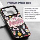 Cute Kawaii School Supplies Rainbow Apple Glue Custom Name Protective Phone Case Mobile Cover Durable Everyday Smartphone Shock Resistant