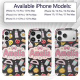 Cute Kawaii School Supplies Rainbow Apple Glue Custom Name Protective Phone Case Mobile Cover Durable Everyday Smartphone Shock Resistant