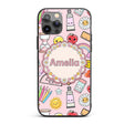 Cute Kawaii School Supplies Rainbow Apple Glue Custom Name Protective Phone Case Mobile Cover Durable Everyday Smartphone Shock Resistant