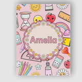 Personalised Name Cute Kawaii School Custom Premium Decorative Design Modern Room Accent Canvas Wall Art Print Decor Picture Ready to Hang