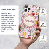 Cute Kawaii School Supplies Rainbow Apple Glue Custom Name Protective Phone Case Mobile Cover Durable Everyday Smartphone Shock Resistant