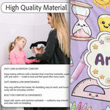 Cute Kawaii School Supplies Rainbow Apple Purple Background  Personalised Custom Name Super Soft Fleece Blanket Bed Sofa Throw