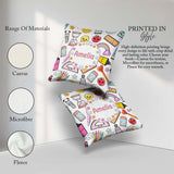 Custom Name Cute Kawaii School Supplies Glue Rainbow Apple Grey Square Filled Cushion Throw Pillow Sofa Bed Home Decor Zip Washable UK Made