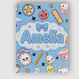 Personalised Name Cute Kawaii School Custom Premium Decorative Design Modern Room Accent Canvas Wall Art Print Decor Picture Ready to Hang
