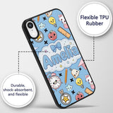 Cute Kawaii School Supplies Cat Printed Design Custom Name Protective Phone Case Mobile Cover Durable Everyday Smartphone Shock Resistant