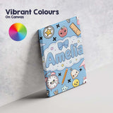 Personalised Name Cute Kawaii School Custom Premium Decorative Design Modern Room Accent Canvas Wall Art Print Decor Picture Ready to Hang