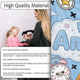 Cute Kawaii School Supplies Cat Books Clock Pencil Blue Seamless  Personalised Custom Name Super Soft Fleece Blanket Bed Sofa Throw
