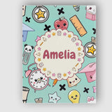 Personalised Name Cute Kawaii School Custom Premium Decorative Design Modern Room Accent Canvas Wall Art Print Decor Picture Ready to Hang
