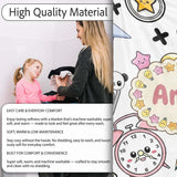 Cute Kawaii School Cat Books Apple Clock Bell Pencil Grey Seamless  Personalised Custom Name Super Soft Fleece Blanket Bed Sofa Throw