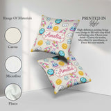 Custom Name Cute Kawaii Space Rocket Planet Globe Sun Star Cream Square Filled Cushion Throw Pillow Sofa Bed Home Decor Zip Washable UK Made