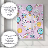 Personalised Name Cute Kawaii Space Rocket Custom  Unique Gift Idea Elegant Feature Canvas Wall Art Print Decor Picture Ready to Hang