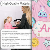 Cute Kawaii Space Rockets Planets Globes Suns Stars Pink Seamless  Personalised Custom Name Super Soft Fleece Blanket Bed Sofa Throw