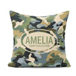 Custom Name Multi Tone Woodland Camouflage Seamless Pattern for Square Filled Cushion Throw Pillow Sofa Bed Home Decor Zip Washable UK Made