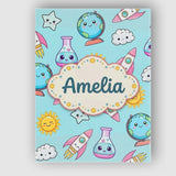 Personalised Name Cute Kawaii Space Rockets Custom  Bespoke Interior Contemporary Canvas Wall Art Print Decor Picture Ready to Hang